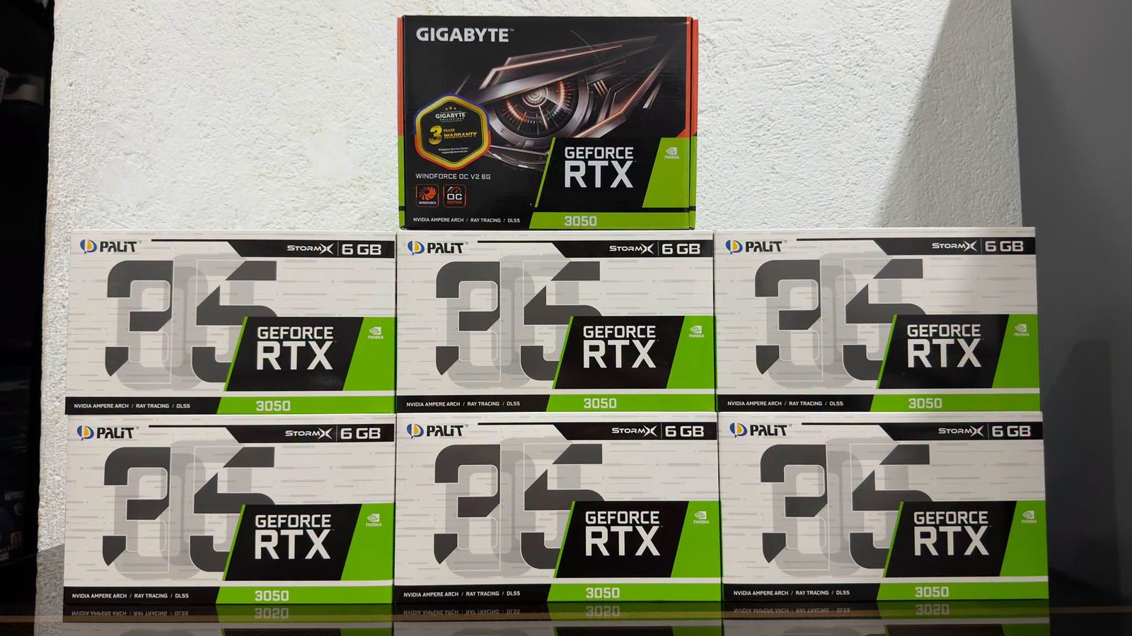 Gigabyte and Palit GeForce RTX boxes at Peanut PC in Trece Martires