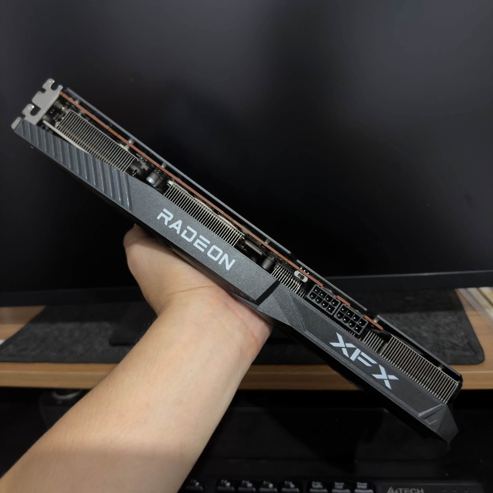 XFX Radeon side profile, photographed before delivery
