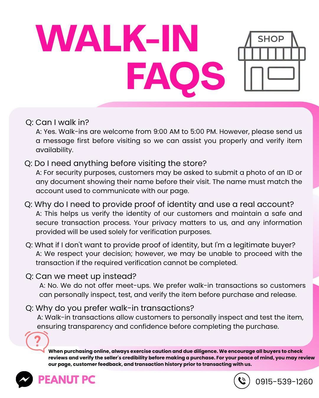 Peanut PC walk-in frequently asked questions